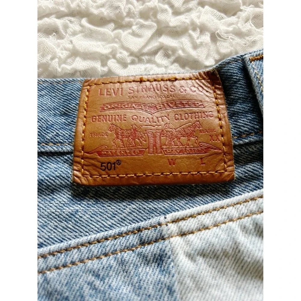 Levis 501 Shorts 27 Patchwork Button Fly Retro 80's 90's Festival